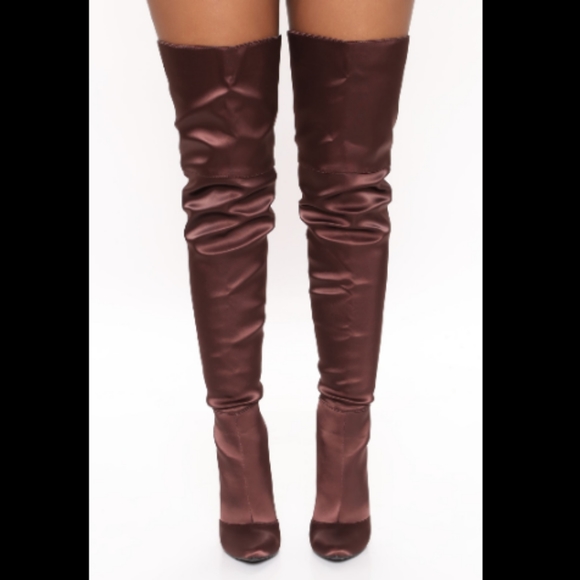 Fashion Nova Chocolate Brown Thigh High Boots